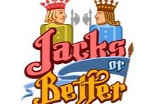 a Jacks or Better logo showing an illustration of two playing card jacks looking at each other and Jacks or Better written below
