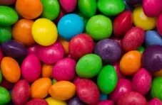 A close-up photo of multi-coloured candy 